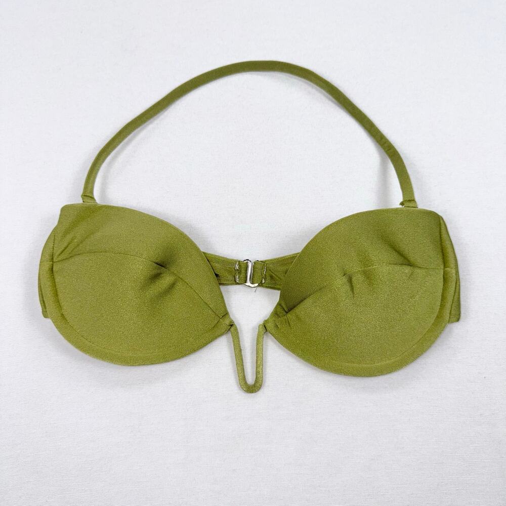 Adriana Degreas Women's Seashell Solid Strapless Bikini Set Medium Pistachio - Picture 3 of 15